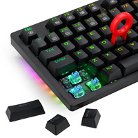 Vente en gros, lumière latérale colorée, clavier filaire USB, ergonomique, rvb, rétro-éclairé, clavier mécanique de jeu pour PC portable, 104 touches
