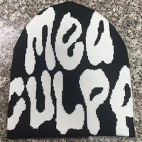 Casquette de crâne imprimée, Logo personnalisé brodé Jacquard tissé, bonnet d'hiver réversible