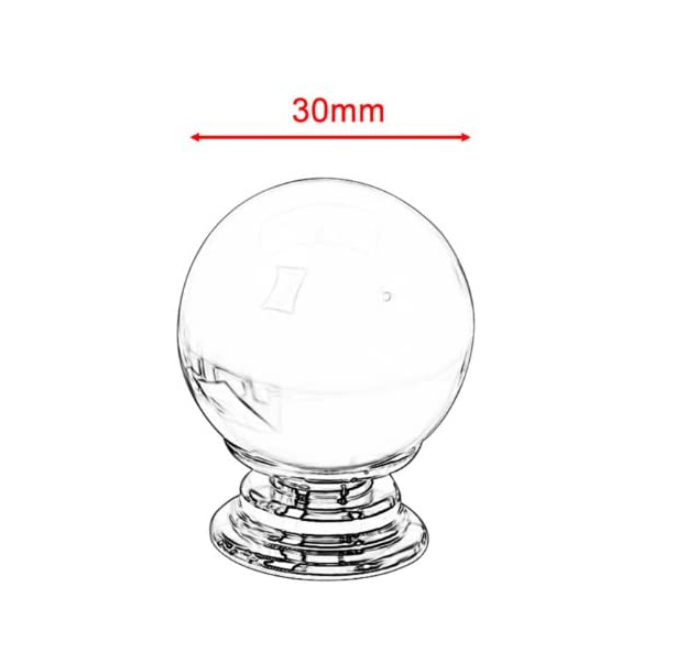 LOT Diameter 30mm Clear Crystal Glass Ball Shaped Cupboard Handles Drawer Knobs Door Knobs for cabinet Home Hardware