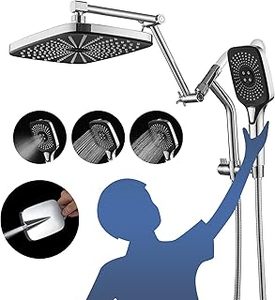 <span class=keywords><strong>Soffione</strong></span> <span class=keywords><strong>doccia</strong></span> quadrato americano da 12 pollici in ABS, montaggio a parete, finitura cromata, con doppio termostatico, getto a pioggia, <span class=keywords><strong>altezza</strong></span> 1,5 m - Product Image 4