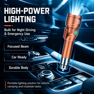 ไฟฉาย LED XML2 4 สี พร้อมที่ตัดเข็มขัดนิรภัยแบบซ่อน  ตัวกระจายแสงแบบนุ่มนวล สำหรับตั้งแคมป์ กรณีฉุกเฉิน  ชาร์จในรถยนต์ได้  ไฟฉายแบบชาร์จ USB-C - Product Image 2