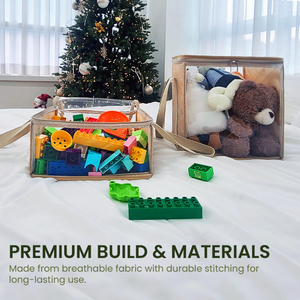 Hình chữ nhật lưu trữ Thùng Công suất <span class=keywords><strong>PVC</strong></span> hộp nắp trong suốt với xử lý khối đồ chơi tổ chức cho trẻ em - Product Image 2