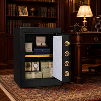 Coffre-fort dissimulé moderne noir texturé pour armoire, avec serrure électronique biométrique à empreinte digitale, antivol et ignifuge, pour hôtel, bijoux et argent liquide
