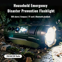 Radio Portátil con Linterna FM/AM/SW, Bluetooth, Lector de Tarjetas TF, Luz de Lectura, Alarma Sonora y Luminosa SOS, Radio de Emergencia con Manivela