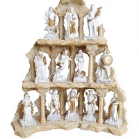 Ensemble de 12 mini-statues rétro des dieux grecs antiques - Douze dieux olympiens moulés par injection pour les célébrations d'anniversaire et de remise des diplômes