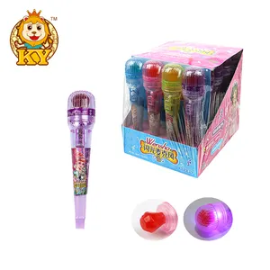 High quality snacks sweets toy candy microphone lighting toy with nipple hard candy