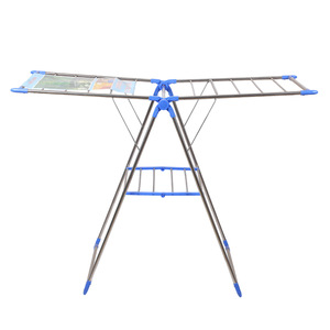 Gullwing Floor Standing <b>Clothes</b> Drying <b>Rack</b> Steel Pipe Indoor Balcony Foldable No Installation Required - Product Image 4
