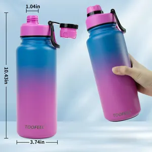 1000ml đôi Tường Cách Nhiệt chai nước BPA free Thích hợp cho nóng và lạnh đồ uống, công suất lớn kim loại Shaker BPA free