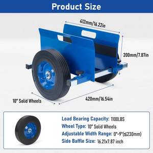 <span class=keywords><strong>Chariot</strong></span> de manutention robuste pour panneaux avec roues pleines de 10 pouces, support réglable pour le transport de plaques de plâtre, du <span class=keywords><strong>bois</strong></span>, des portes et du verre - Product Image 2