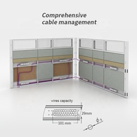 Mobilier de bureau en gros cloison cubique de poste de travail moderne en forme de L pour hôpital, atelier, école, 2 personnes
