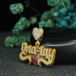 Pendentif personnalisé en argent sterling 925 de luxe, diamant moissanite taille brillant rond, serti de diamants, bijoux hip-hop personnalisés - Product Image 3