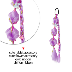 Extensions per <span class=keywords><strong>capelli</strong></span> a coda di cavallo intrecciate da 12 pollici all'ingrosso per ragazze, <span class=keywords><strong>trecce</strong></span> sintetiche colorate fatte a mano per bambini - Product Image 2