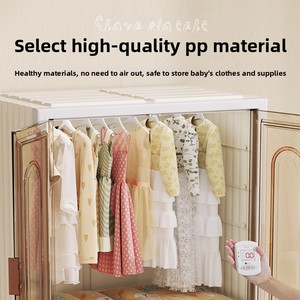 Armario Plegable Personalizado, Instalación Gratuita, Armario de Almacenamiento de Ropa para Bebés y Adultos, Plástico Transparente, Minimalista, Moderno y Sencillo - Product Image 3
