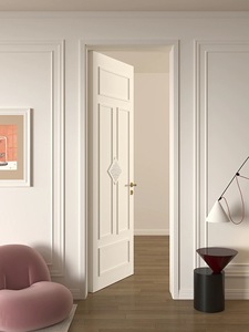 Puerta <span class=keywords><strong>de</strong></span> <span class=keywords><strong>Madera</strong></span> <span class=keywords><strong>de</strong></span> Lujo Blanca Estilo Francés Crema <span class=keywords><strong>para</strong></span> Interiores, Insonorizada, con Vidrio Glaseado, Antipolvo, en Oferta - Product Image 3