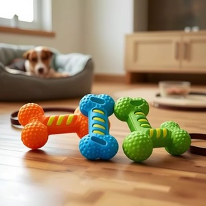 Juguete masticable ecológico de doble capa <span class=keywords><strong>para</strong></span> <span class=keywords><strong>perros</strong></span> Golden Retriever resistente a mordeduras, alivio del placer propio, mordedor de hueso con sonido automático - Product Image 2