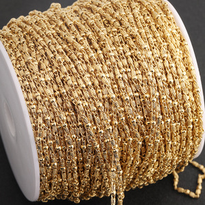 Cadena de Bambú con Eslabones de 1.3mm y Acero Dorado de 2.0mm con Patrón de Swastika, Cadena de Cuentas para Material de Accesorios de Borlas Hanfu DIY - Product Image 2