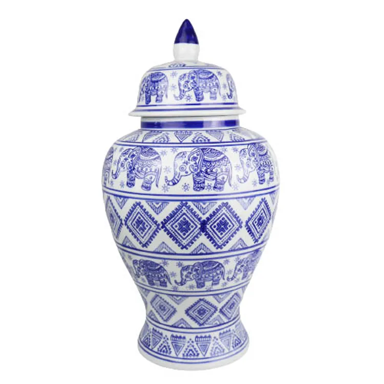 Wholesale Selling Antique Retro Ceramic Blue And White Ginger Jars Porcelain Jar