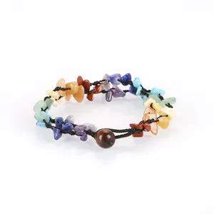 Wholesale natural gemstone color stone Beaded woven Bracelet