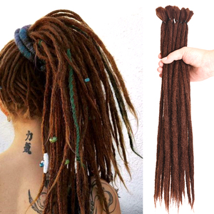 AliLeader – Extensions de <span class=keywords><strong>cheveux</strong></span> synthétiques, couleur unie, Dreadlocks artificielles faites à la main, <span class=keywords><strong>cheveux</strong></span> crochetés bruns, 1 brin - Product Image 1