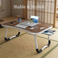Bureau d'ordinateur mobile moderne pliable AOR avec plateau en MDF, design compact pour salon, bureau à domicile
