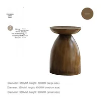 Kemei Moderner Wabi-Sabi Stil Sanduhr-Beistelltisch Massivholz-Hocker Sofa-Nachttisch Eck-Tisch für Ferienwohnungen Kreativer Couchtisch