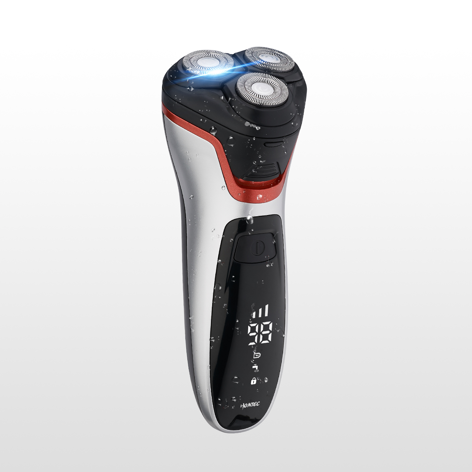 Hontec тройные плавающие лезвия вращающаяся Мужская бритва IPX6 Водонепроницаемая USB Аккумуляторная Беспроводная электрическая бритва светодио дный цифровой дисплей
