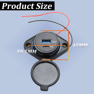 Enchufe de Montaje en Superficie Plana Qc3.0 Pd, Carga Rápida para Autobús, Barco, Caravana, Vehículo Recreativo, Vehículo, Doble USB, USB A, Tipo C, 12V, Toma de Corriente USB - Product Image 2