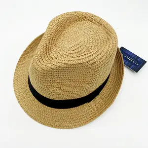 Chapéu de palha unissex, chapéu personalizado da palha do panamá para mulheres