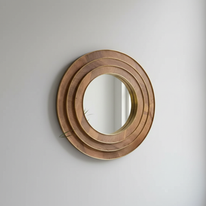 Miroir mural rond personnalisé en laiton antique, artisanat métallique, miroir mural artistique, miroir mural monté, accessoires pour la maison - Product Image 2