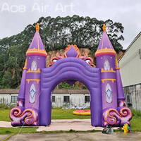 Arche de château gonflable géante, portail d'entrée de château de conte de fées, arche gonflable pour entrée, publicité, décoration de divertissement