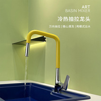 Robinet de cuisine contemporain à poignée unique, à montage sur pont, en alliage de cuivre, mélangeur d'eau chaude et froide pour évier, pour hôtels, vente chaude