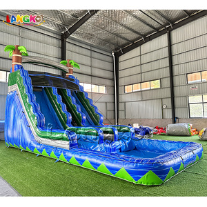 Toboggan aquatique <span class=keywords><strong>gonflable</strong></span> palmiers tropicaux commercial 18 OZ PVC Toboggan aquatique Location de fêtes Toboggan <span class=keywords><strong>gonflable</strong></span> <span class=keywords><strong>pour</strong></span> enfants et adultes - Product Image 2