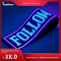Panneau de pixels LED flexible 120*595 MM P10 4K, autocollant de voiture, IP65 étanche, écran souple, accessoires de voiture