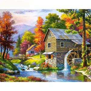 CHENISTORY 991946 DIY Painting By Numbers Country cottage oil painting by numbers Home Decoration paint by numbers wholesale