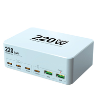 WLX-818L 220W Station de charge multi-ports intelligente haute puissance au nitrure de gallium pour ordinateurs portables et appareils photo - Charge rapide PD