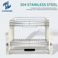 Cesto Elevatório de Cozinha em Aço Inoxidável 201 304SS para Armário, Cesto Deslizante para Louça, Secador de Louça