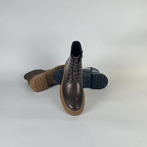 מגפי צ'לסי מעור טבעי מגפי מרטין מגפי קרסול גבוהים ונוחים עם סוליית סִגְנוֹן מוגבהת לשימוש יומיומי בחורף - Product Image 2