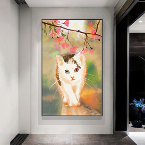 Productos calientes gato <span class=keywords><strong>de</strong></span> color <span class=keywords><strong>de</strong></span> aceite pintura abstracta pintura animal simple aceite pintura - Product Image 4