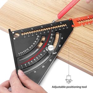 Règle triangulaire pliante de 6 pouces, mesure multi-angles en alliage d'aluminium outils de travail du bois multifonctionnels carré de vitesse - Product Image 2