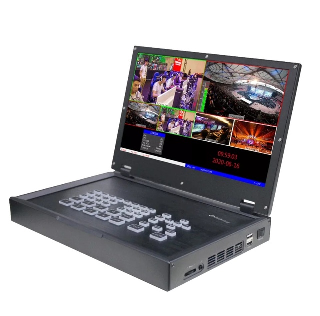 DeviceWell HDS9125 5-Channel Video Switcher Supports 4 HD-MI + 1 DP Signal Inputs Switching Panel for Video Broadcasting Live