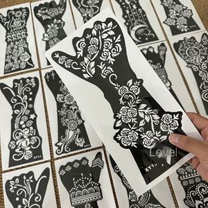 Pegatina de Tatuaje de Diseño Geométrico Personalizable Hana, Logotipo Personalizado, Plantilla Pintada a Mano para Halloween, Semipermanente, para Festivales de Música - Product Image 3