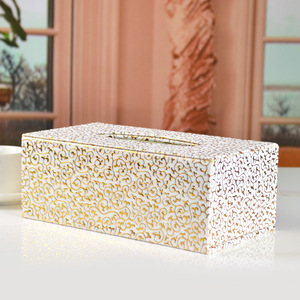 Porte-serviettes en cuir PU avec impression de fleurs carrées personnalisées Boîte à mouchoirs pour hôtels Impression de fleurs carrées personnalisées - Product Image 2