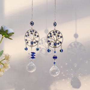 Nouvel attrape-soleil en cristal métallique en forme d'arbre de vie, œil de démon, ornement suspendu, lumière, ombre, carillon éolien, décoration de jardin pastorale arc-en-ciel - Product Image 2