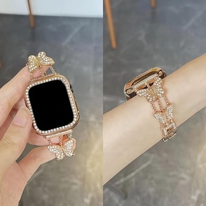 SouljewelFashion <span class=keywords><strong>Bracelet</strong></span> de montre en métal avec papillon en cristal, compatible avec <span class=keywords><strong>Apple</strong></span> <span class=keywords><strong>Watch</strong></span>, <span class=keywords><strong>bracelet</strong></span> élégant pour femme - Product Image 5