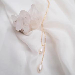 Elegante Collar Sencillo con Cuentas de Perla Natural, Colgante de Cuentas de Arroz Blancas, Cadena para Suéter de Enamorados, para Vacaciones en la Playa, Collar de Clavícula - Product Image 4