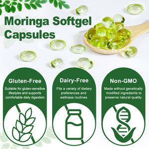 Acentiallaabs kapsul makanan berbasis tanaman Moringa daun kapsul hijau makanan super kapsul minyak Moringa membantu untuk mendukung kesehatan sehari-hari - Product Image 3
