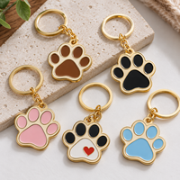Porte-clés personnalisé avec empreinte de patte d'animal de compagnie, porte-clés souvenir chien/chat, breloque de sac avec empreinte de patte d'animal