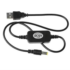 Kabel colokan catu daya USB, kabel konverter step up tegangan USB 5V ke DC 12V 9V 5.5*2.1mm DC 5.5