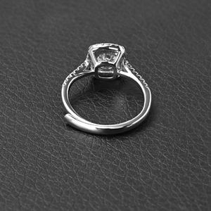 Adjustable 0.8CT 6MM <b>Cushion</b> Halo Moissanite Ring D VVS1 18K Gold Plated Wedding Jewelry for Women Wholesale Custom - Product Image 3
