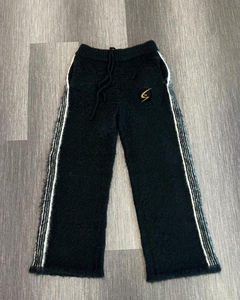 กางเกงวอร์มสตรีทแวร์ผ้าวูลลายแจ็คการ์ดสั่งทำพิเศษทรงโอเวอร์ไซส์มีเชือกผูกเอว ลายทาง ขนฟูฟ่อง นุ่มสบาย สำหรับผู้ชาย ผ้าถักเนื้อหนา สไตล์ลำลอง - Product Image 4